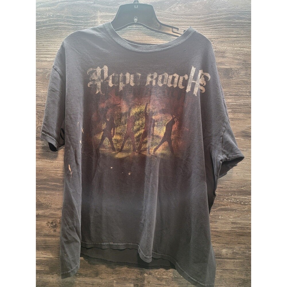 Vintage 1993 Papa Roach World Tour Tee Anvil Tag Fire Silhouette Sz Xl